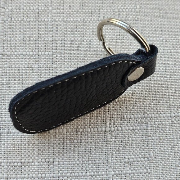 Handmade Keychain Black Genuine Leather Keys Holder Black key Chain - Picture 5 of 7